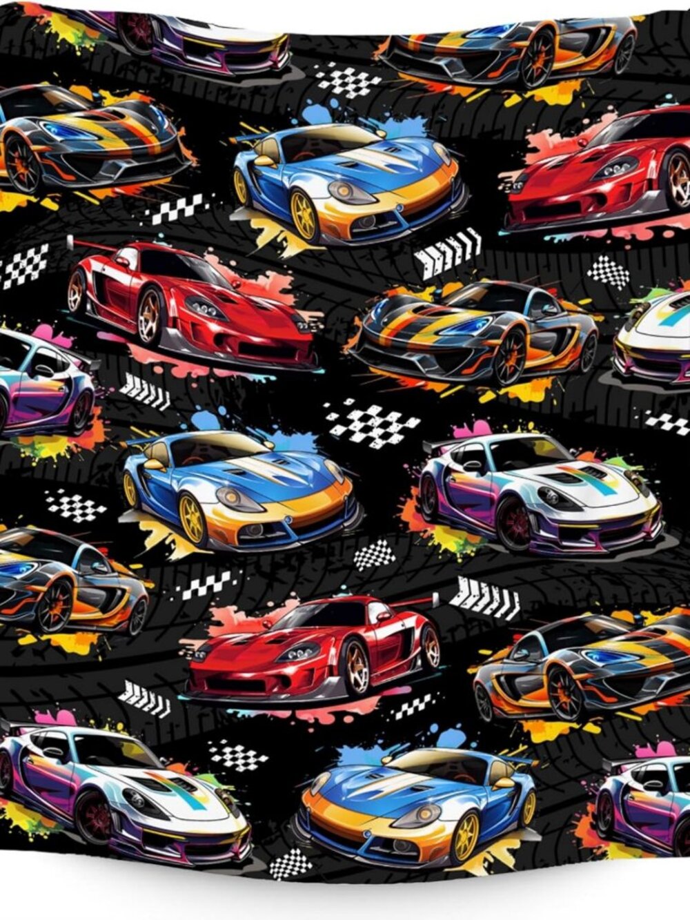 Cozy Plush Racing Car Blanket for Kids & Teens - Large Flannel Throw (50"x60")
